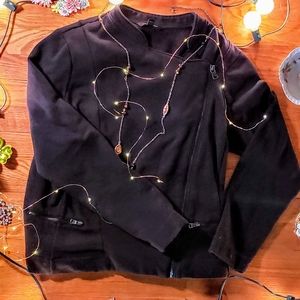 Banana Republic Black moto style side zip jacker